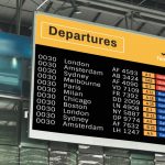 Announcement screen at the airport mockup